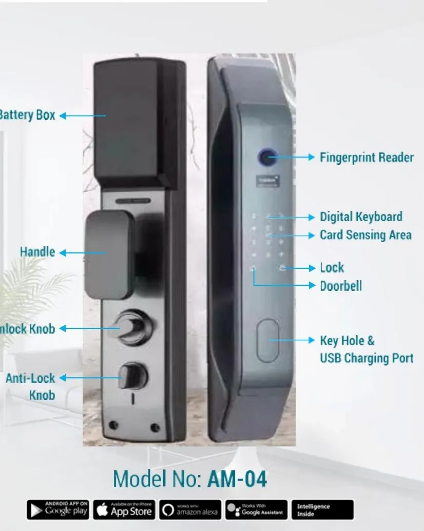 AM-04 Slim push-pull lock with battery box