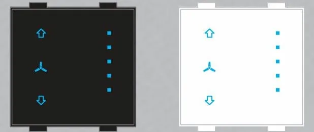 T8R Touch fan regulator, 8 LED indicator